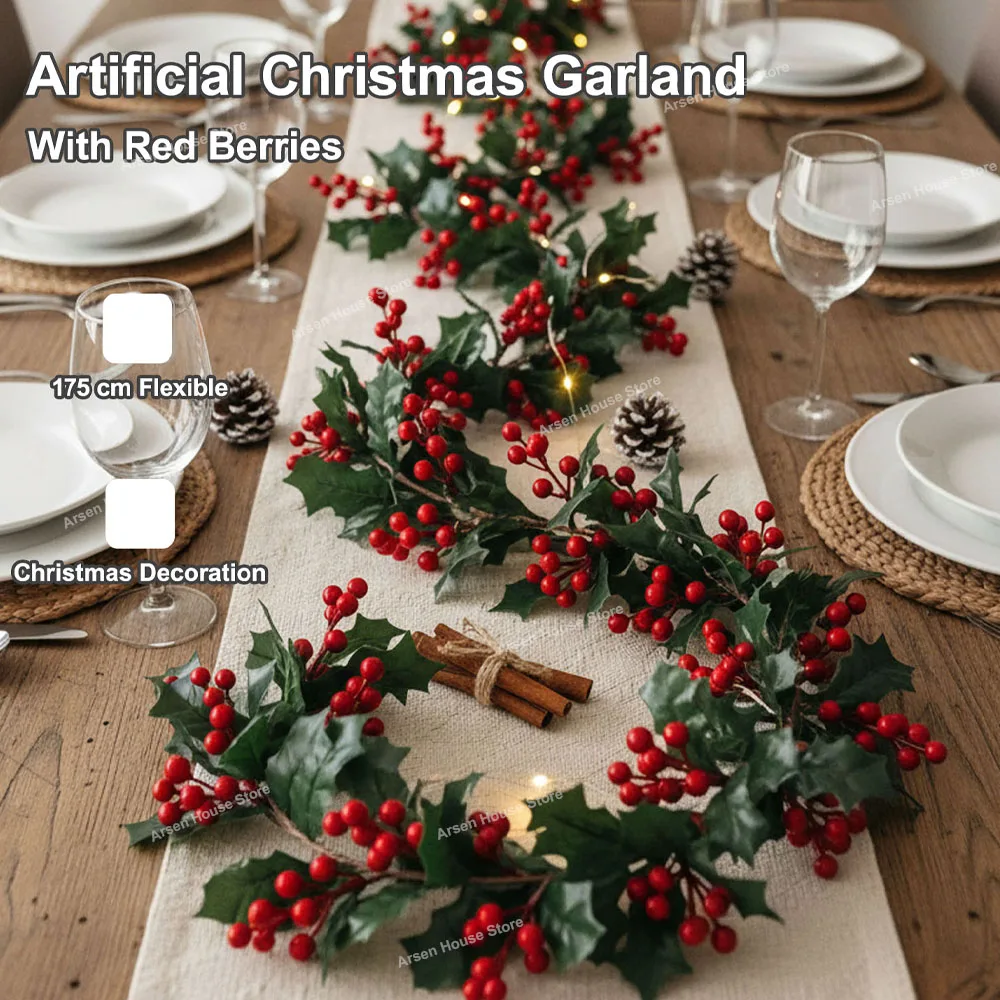 Red Berry Christmas Garland 5