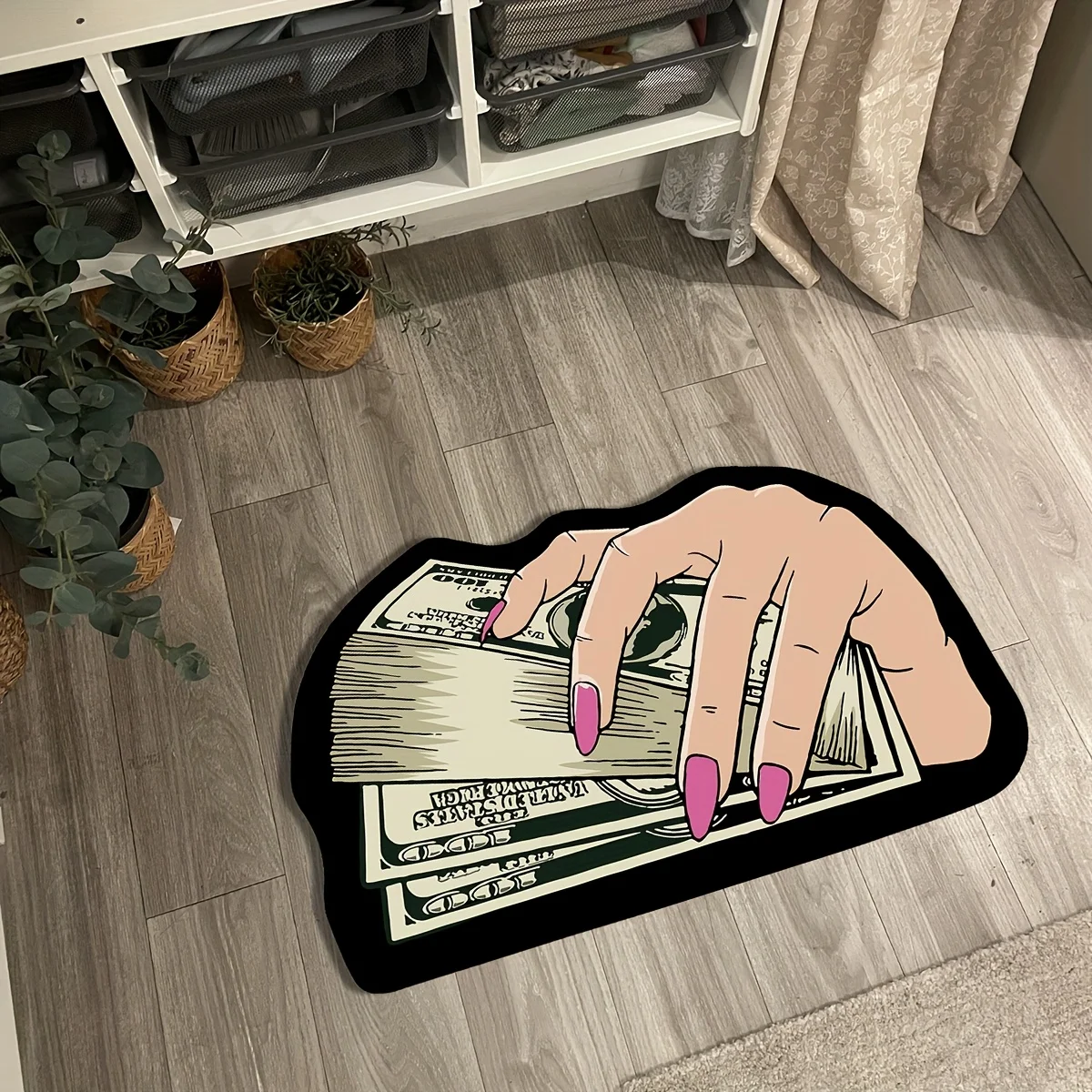 VIKAMA Creative Hand-Held Dollar Carpet Fortune-Attracting Floor Mat Doormat Carpet For Live Room Rug For Bedroom Home Decoratio