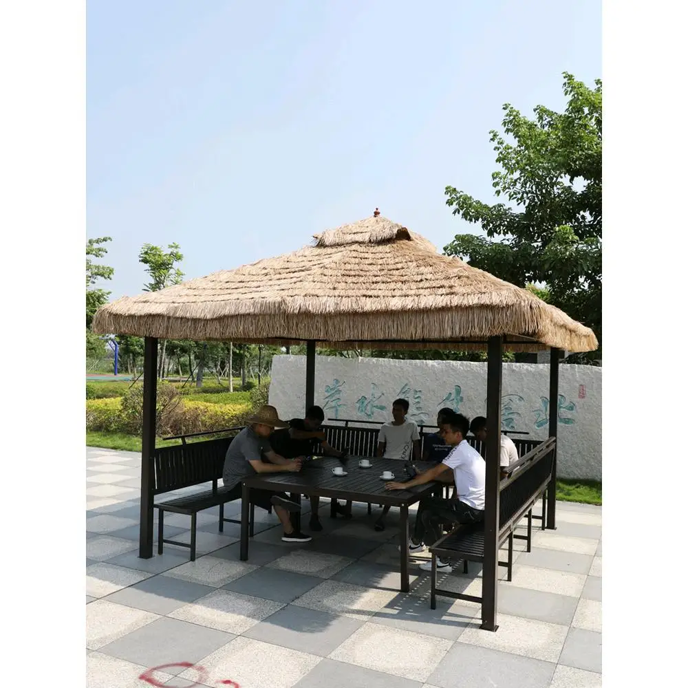 

Customizable outdoor gazebo thatched courtyard garden awning chalet agritainment straw pavilion