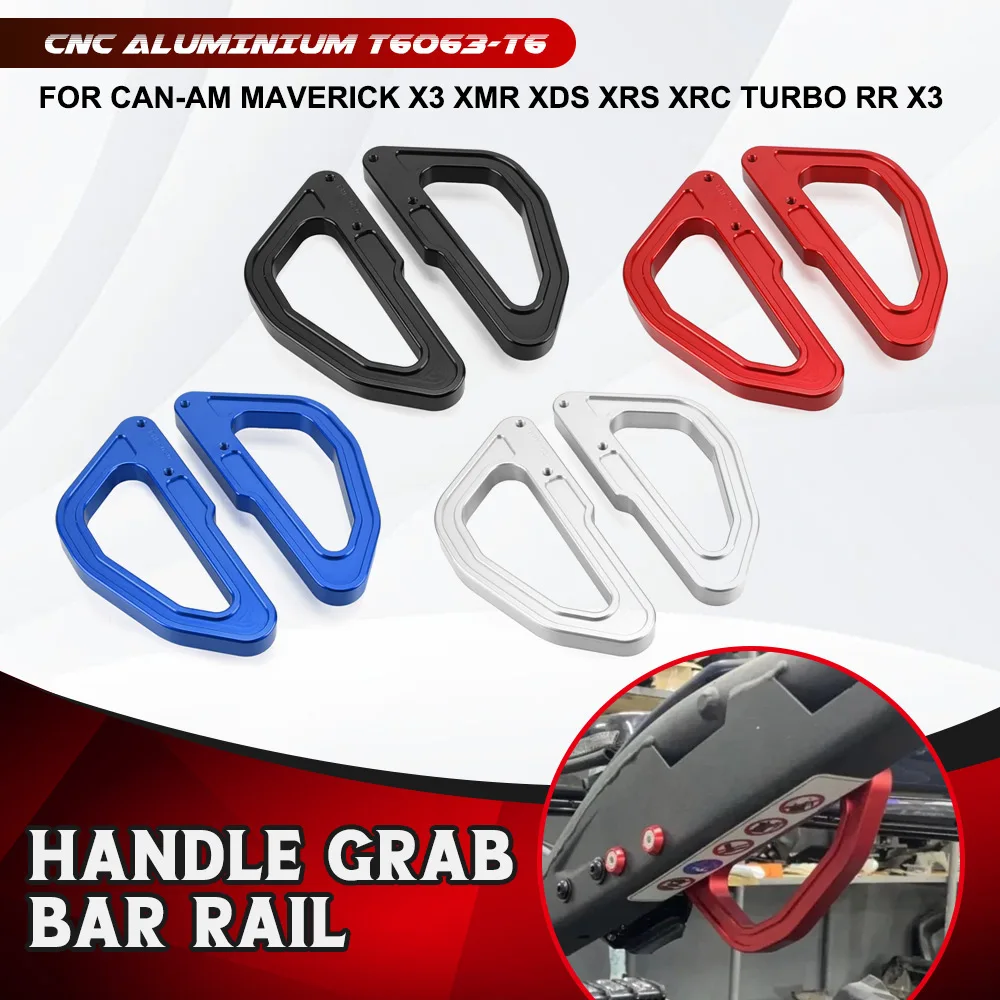 Handrail Roll Bar Grab Handles For Can-Am Maverick X3 XMR XDS XRS XRC Turbo RR X3 Heavy Duty Billet Aluminum Roll Cage Handles
