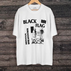 Black Flag T-Shirt Hardcore Punk SST Husker Du Bad Brains Men's Clothing Short Sleeve Print Cotton Men's Shirt