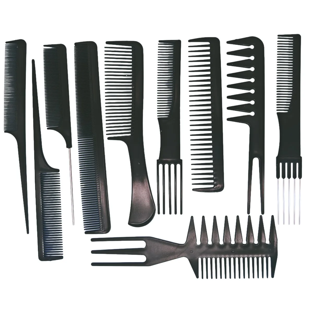 10 قطع جديد تصفيف الشعر الرجال النساء صالون تجميل تصفيف الشعر فرشاة سوداء أمشاط فرشاة الشعر