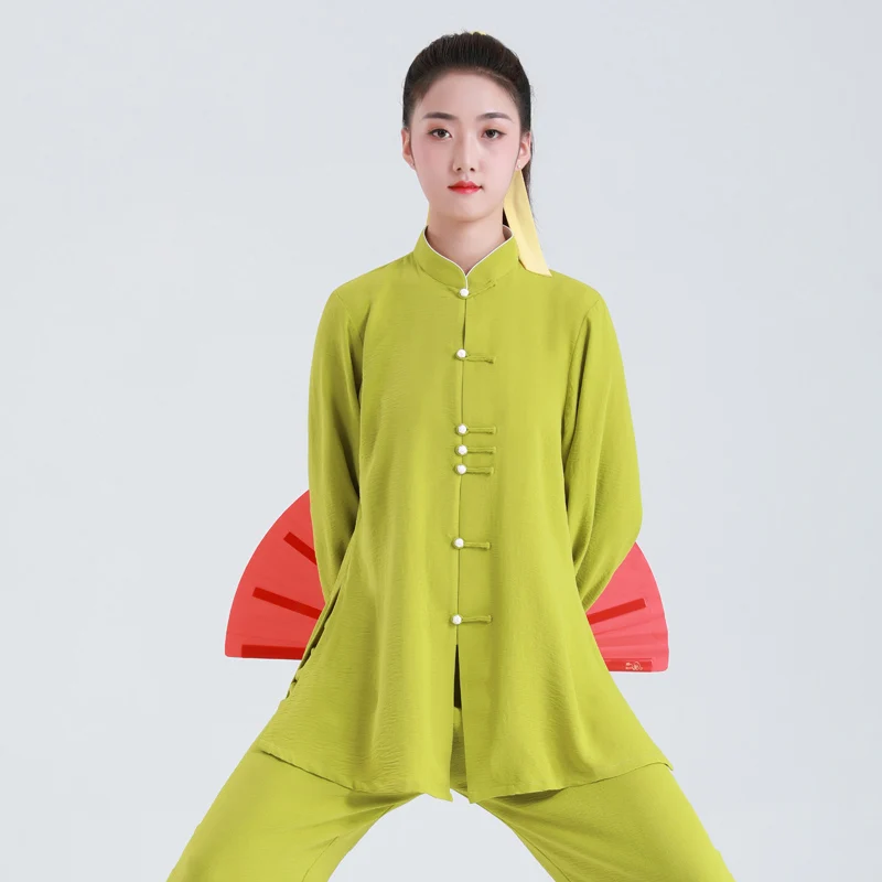 

2025 Women's Tai Chi Suit - Flowing Elegant Uniform for Baduanjin & Martial Arts, Spring Autumn Performance Wear