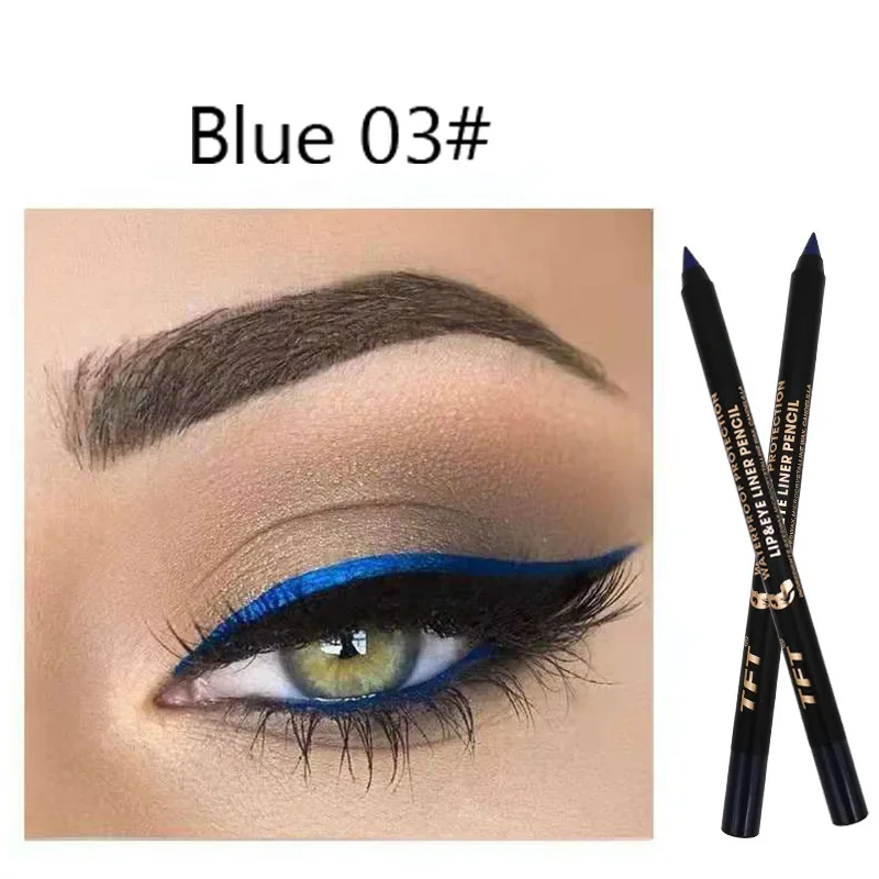 24 Colors Eyeliner Lipliner Pencil Waterproof Easy To Wear Make Up Matte Eye Liner Blue Red Green White Gold Brown Eyliner