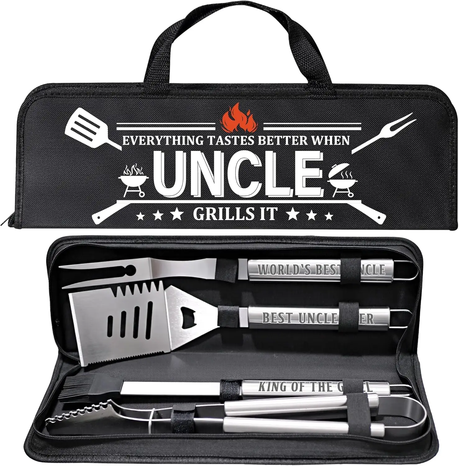 

Uncle Gifts from Nephew, Gifts for Uncle Christmas, Grilling Accessories, Heavy Duty Grill Set BBQ Grill Tools for Ou