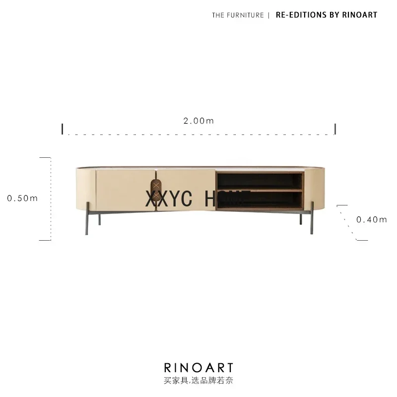 

First Layer Saddle Leather Marble Table TV Cabinet Modern Minimalist Living Room Home