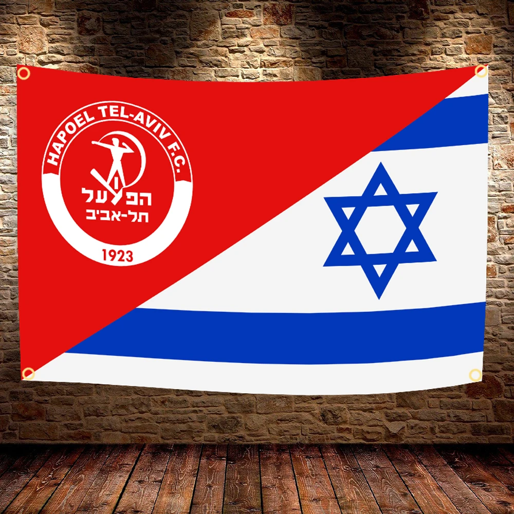 Israel Hapoel Tel Aviv Football Club 60x90cm 90x150cm City Competition Flag Polyester Printed Banner for Home Decor