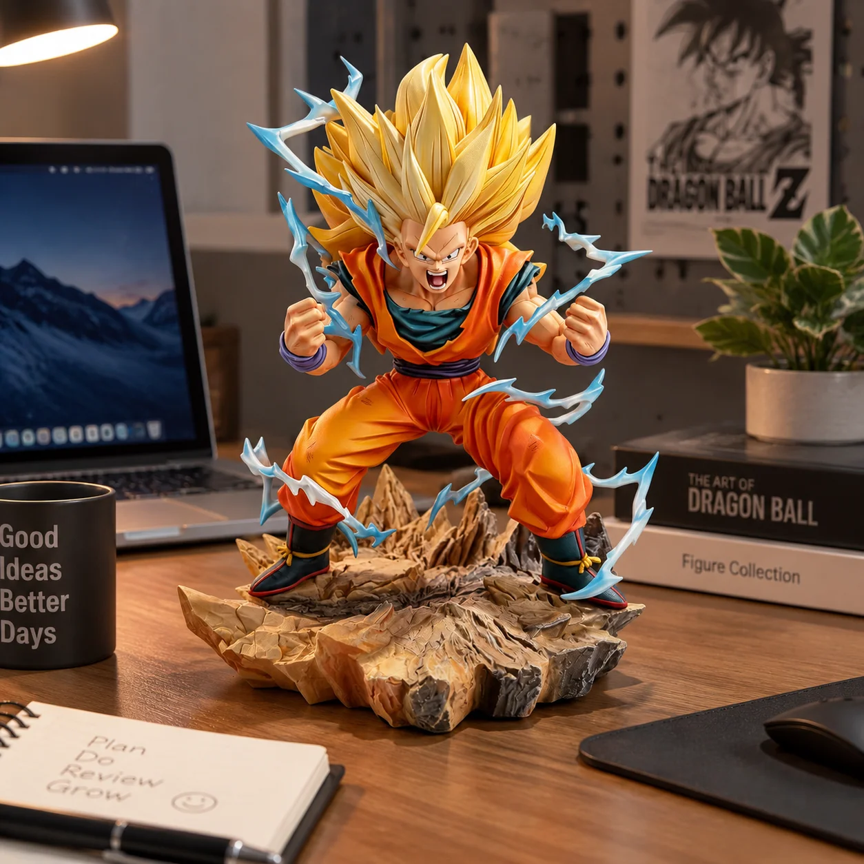Figura Coleccionable de Goku Super Saiyan 3 de Dragon Ball Z, Estatua Decorativa de Escritorio, Regalo para Hombres