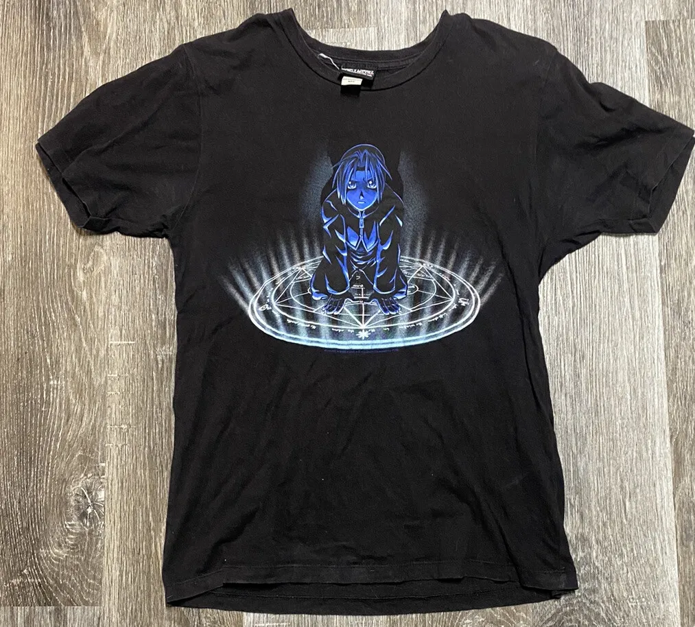 

Vintage 2004 FULLMETAL ALCHEMIST T Shirt Black Edward Elric Anime Sz Small RARE Anime T-Shirt Funny Ugus T-Shirts Men's