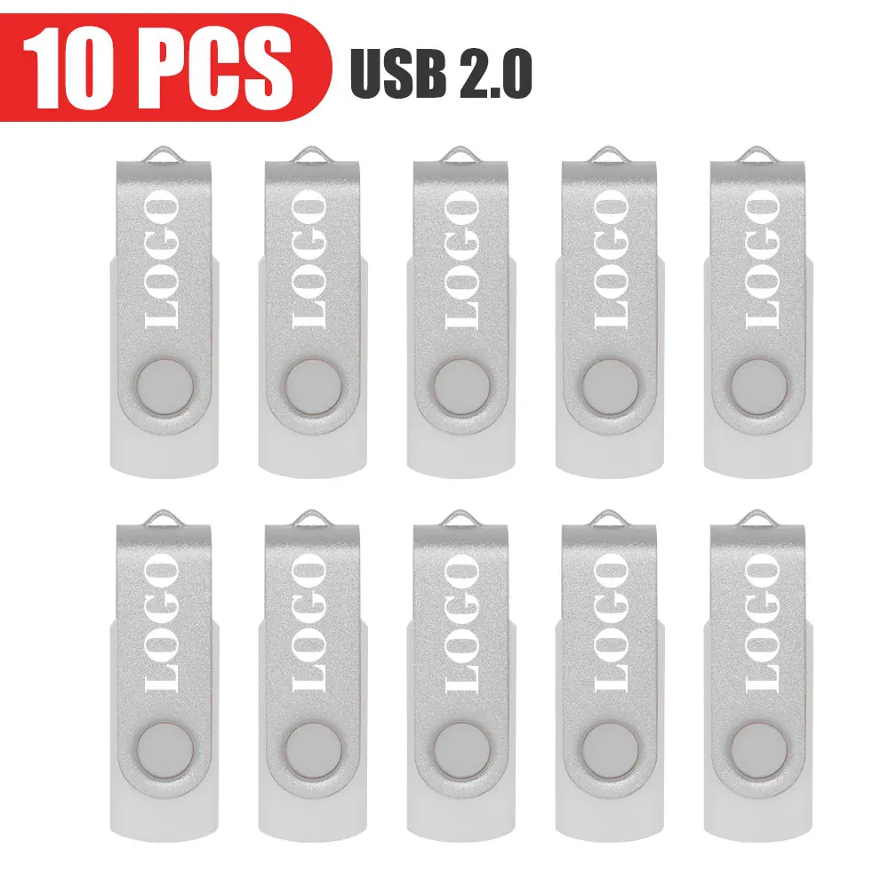 10 Stks/partij Usb Flash Drive 64Gb Pen Drive 512Mb 1Gb 2Gb 4Gb 8Gb 16Gb Pendrives Usb Stick 32Gb Geheugenstick Gratis Aangepast Logo Cadeau