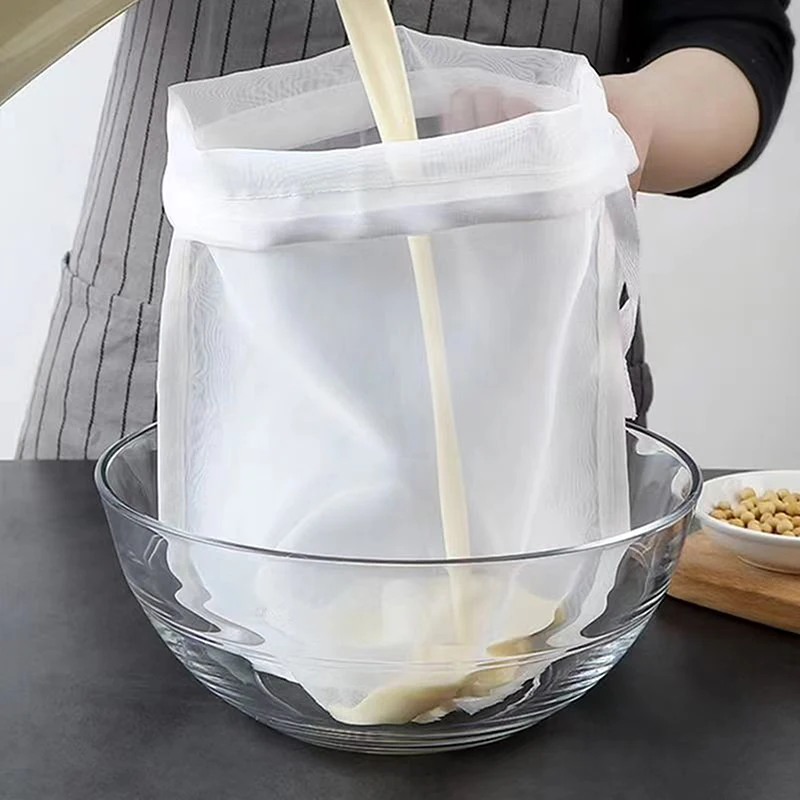 Bolsas de filtro de leche de soja 100, bolsa de malla fina, reutilizable, para zumo, café, leche de soja, coladores de alimentos para el hogar y la cocina