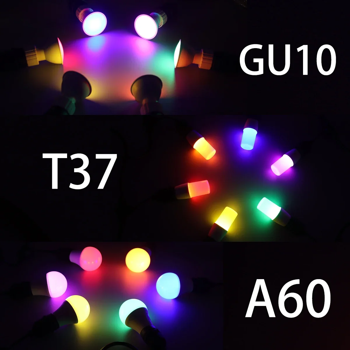 3PCS Colorful Lighting Bulb E27 E14 GU10 Led Spotlight Yellow blue light AC100-240V for festival celebration KTV Bar Showcase