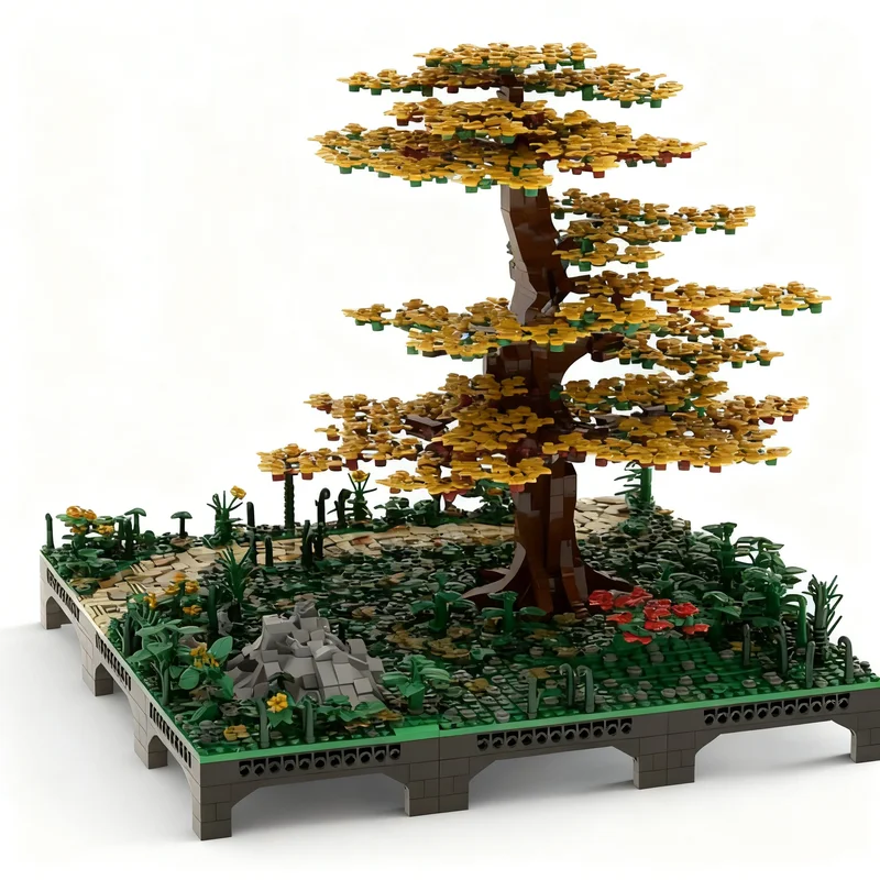 2660pcs MOC Diorama A Maple Tree Model Building Blocks Architecture Toy Christmas Gifts Creative Assemble Birthday Kids DIY