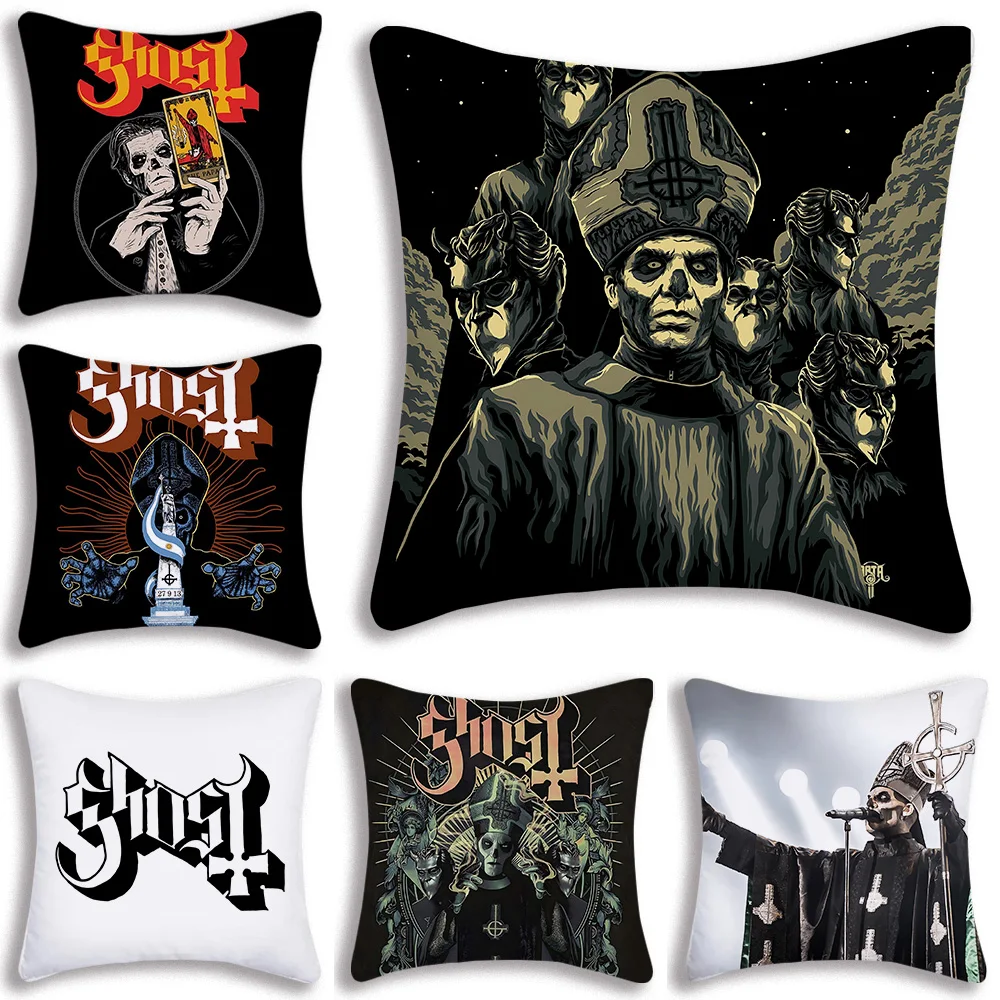 G-Ghost BandS Pillow Covers Cartoon Sofa Decorative Home Double-sided Printing Short Plush Cute Cushion Cover