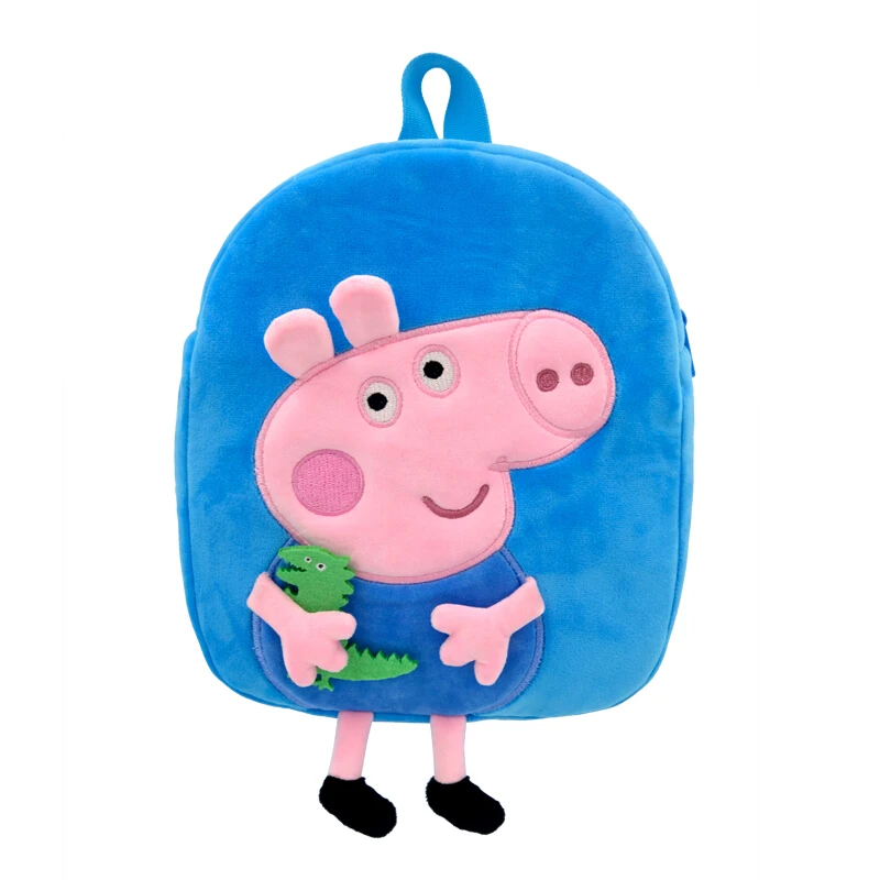 Peppa Pig Plush kindergarten Single shoulder bag Backpack soft stuffed George wallet Candy Toy pink student Girl child kids Gift