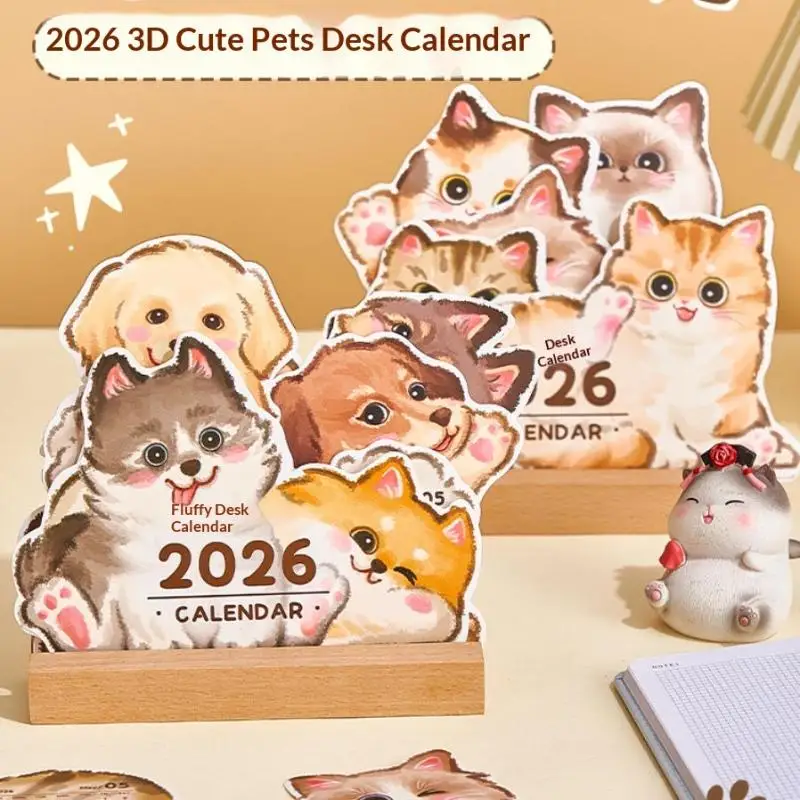 

1 шт. настольный планировщик 2026 серии Cat Dog настольный календарь годовая повестка дня органайзер заметки для домашнего офиса школьный ежедневник