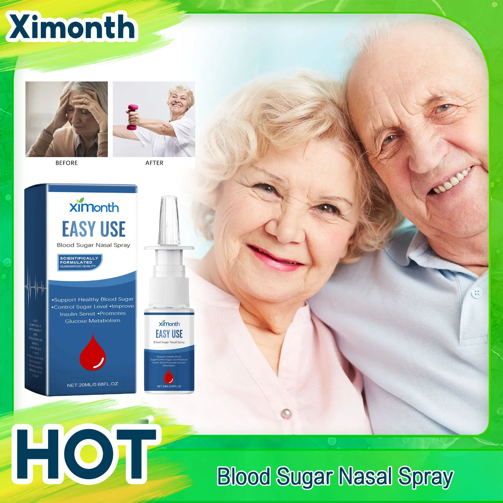 Diabetes Treatment Spray Balance Blood Glucose Hypoglycemic Cure Stabilizes Blood Pressure Improve Headache Blood Sugar Care