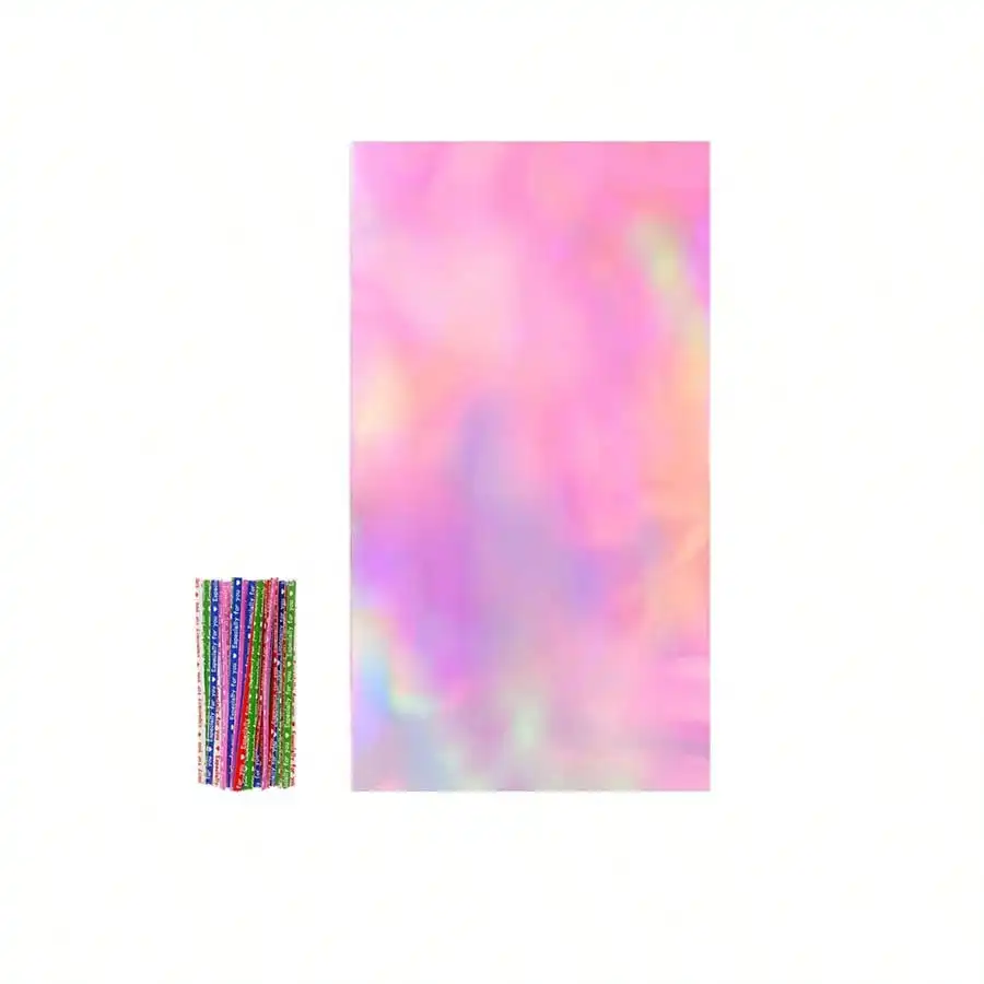 10/30/50pcs Holographic Rainbow-Colored Transparent Film Gift Bag with Knotted Strap, Party Gifts, Presents, Candies, Birthdays