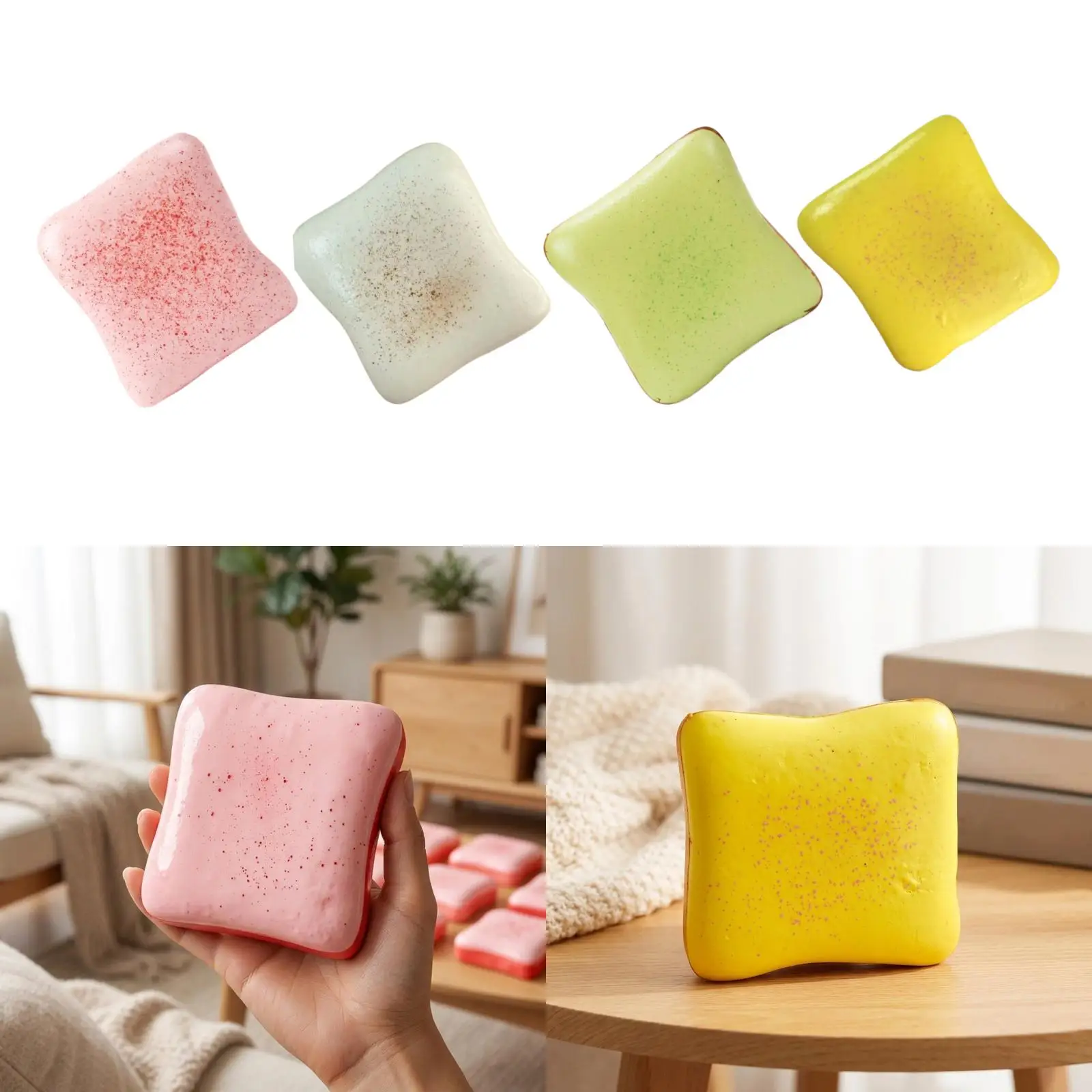 Simulation Toast Toy Birthday Gift Soft Creative Portable Convenient Versatile for Kids Sensory Toy for Office Birthday Home