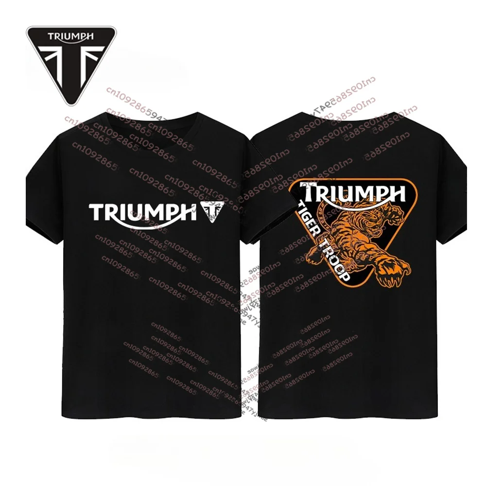 

Новинка 2025, летняя памятная футболка Triumph T120 для любителей мотоциклов, высококачественные топы с круглым вырезом для мужчин и женщин, пар