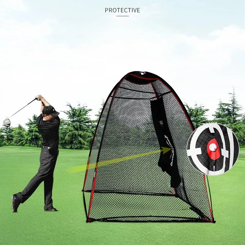 Indoor golf practice net, cut rod strike cage, swing net training equipment