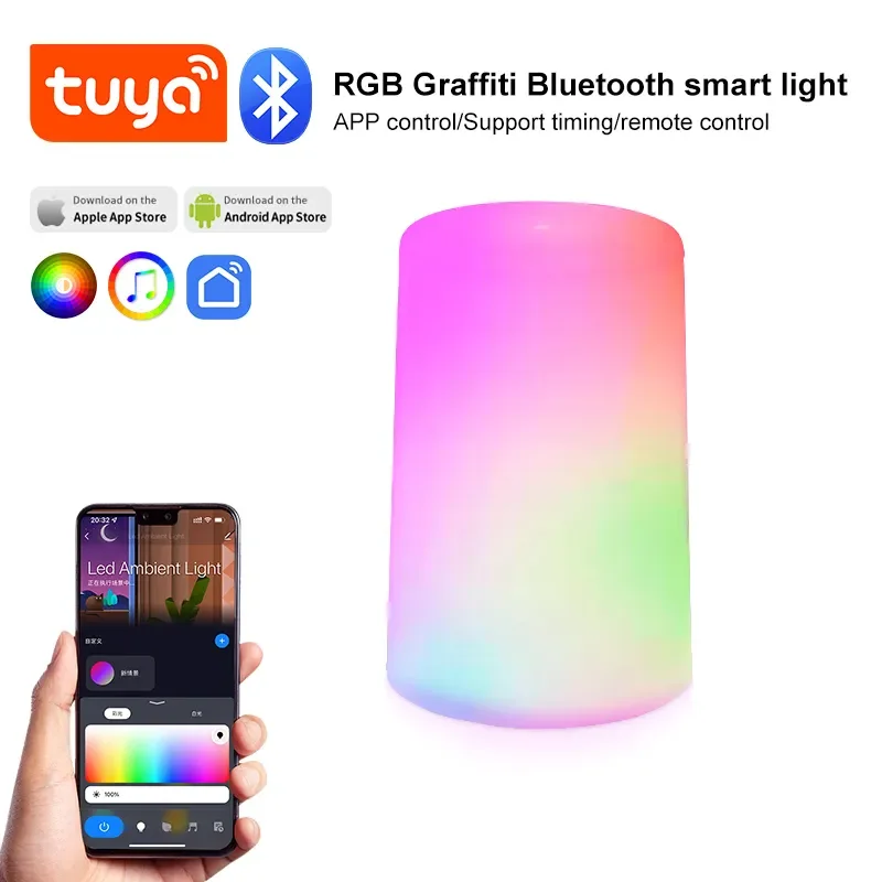 Tuya Bluetooth Smart Sleeping Wake-up Nightlight, App Remote, Casa, Quarto, Luz de Cabeceira, Alexa, Google Home, Assistente de Voz