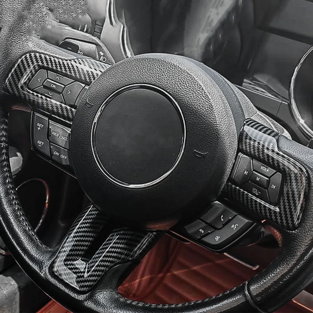 para-ford-mustang-2015-2023-volante-decorativo-lantejoulas-botao-de-direcao-quadro-capa-guarnicao-interior-acessorios-do-carro