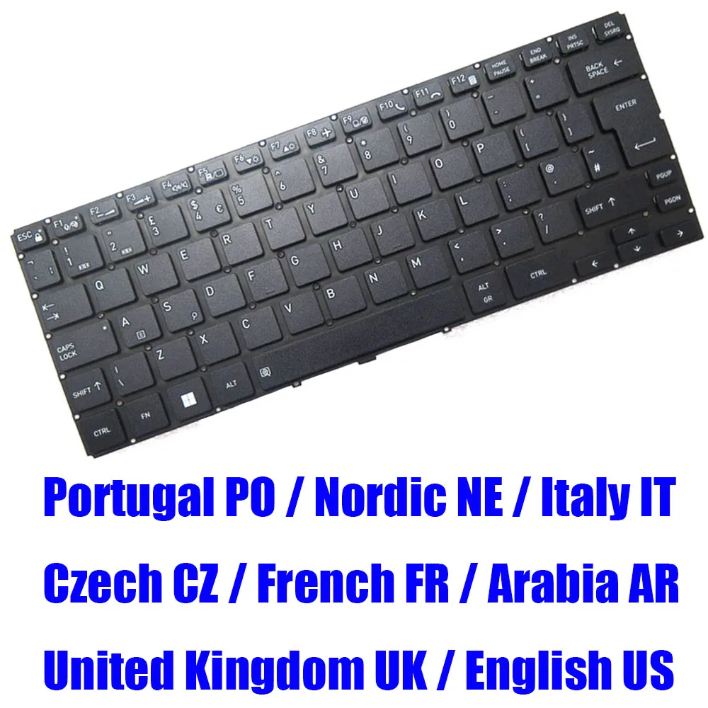 

V6322A NE PO IT CZ FR AR США Великобритания JP PK133TX1A05 07 08 09 13 14 20 23 26 Клавиатура ноутбука Скандинавская Португалия Италия Чехия Французский Черный