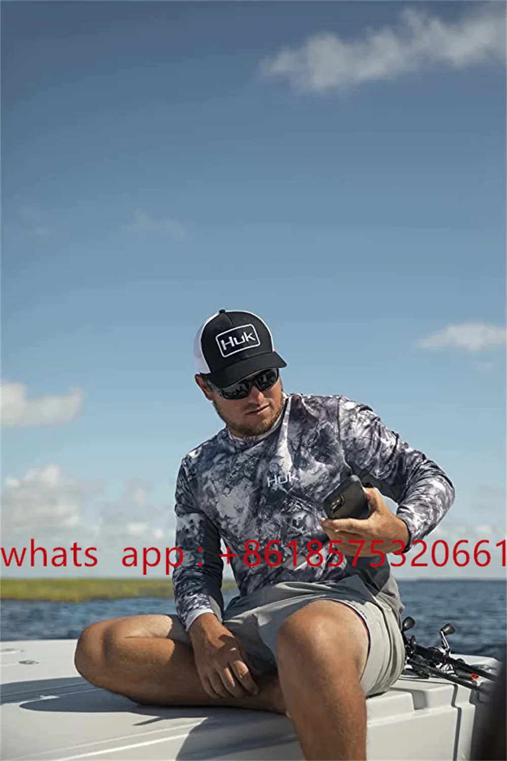 Huk Camisa De Pesca Icon X Camo De Manga Larga Para Hombre قميص الصيد قمصان الحماية من الشمس Roupa De Pesca ملابس الصيد #5