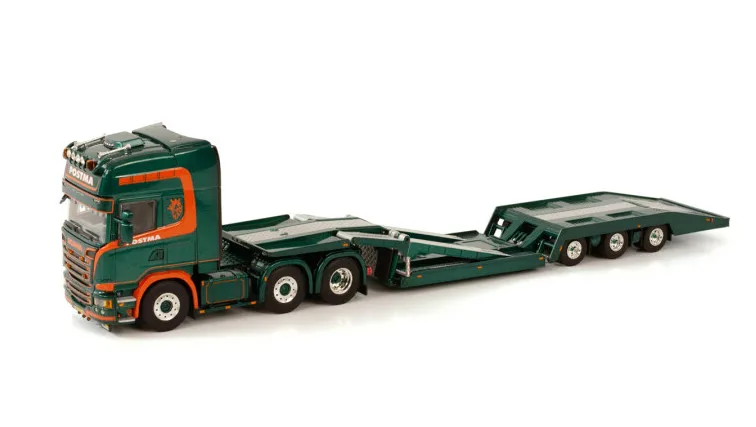 Alloy Model Gift WSI 1:50 Scale SCA-NIA S 6X2 Tractor,Euro Low Board Trailer Transport Truck Vehicle Diecast Toy Model,01-3709