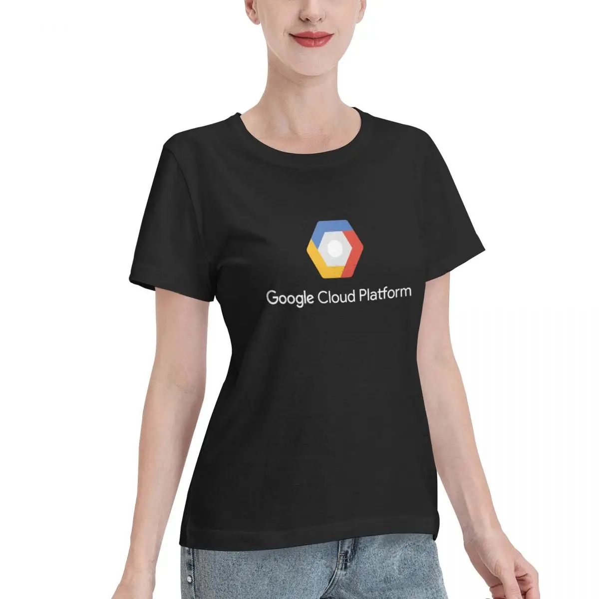 Google Could Platform Tee-Shirts Cotton T-shirts Women Short Sleeve O-Neck Tops