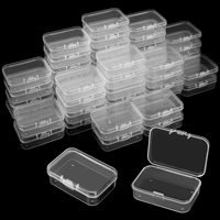 5Pcs/10Pcs PP Storage Box Mini Transparent Plastic Case Container Square Rectangle Packaging Box for Jewellry Beads Small Items
