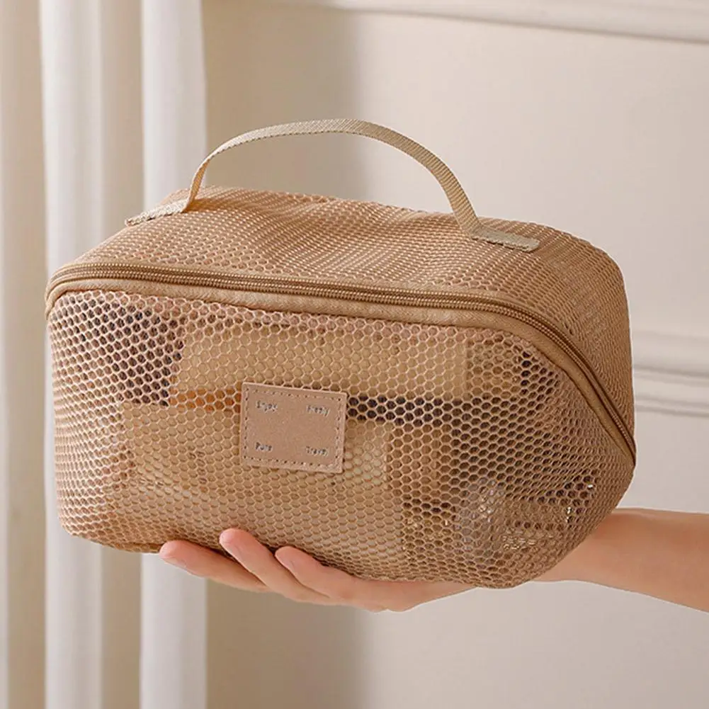 Large Capacity Mesh Cosmetic Bag Travel Toiletry Storage Organizer Portable Transparent Makeup Pouch Women Wash Bag