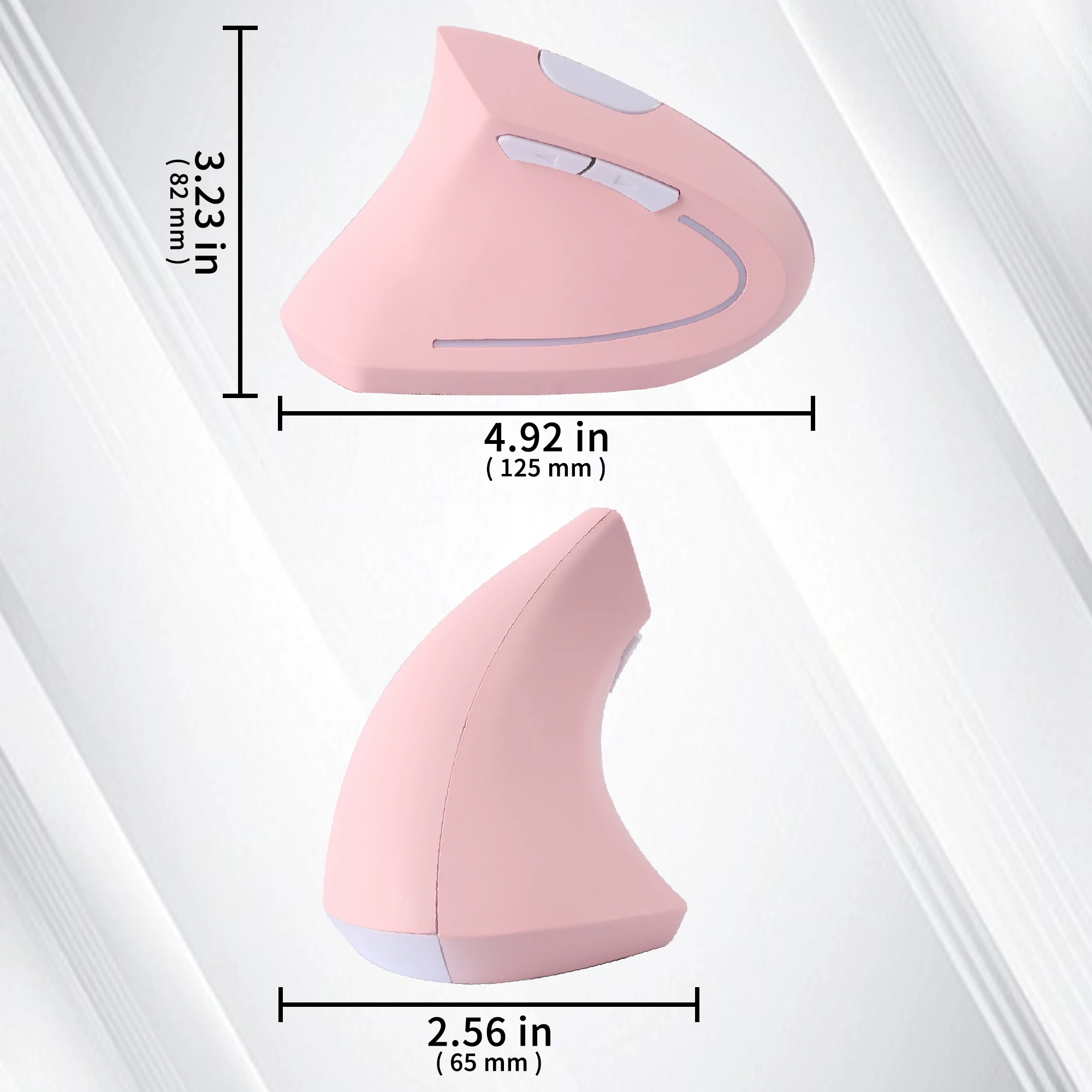 Mouse verticale wireless per mano sinistra 2.4G Design ergonomico Mouse da gioco USB portatili optoelettronici ad alta precisione per PC e laptop