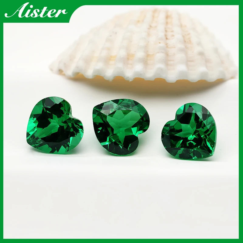 

New Green Yttrium Aluminium Garnet Loose Gemstones Lab Diamonds Heart Cut YAG Stones for Jewelry Making