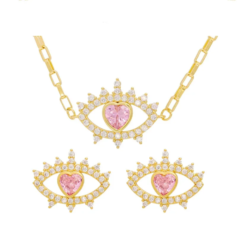 

Новинка 2026: Модный комплект украшений для женщин — серьги-сердца с кубическим цирконием и ожерелье-цепочка «Глаз Зодиака» (хит продаж ROBOTD)