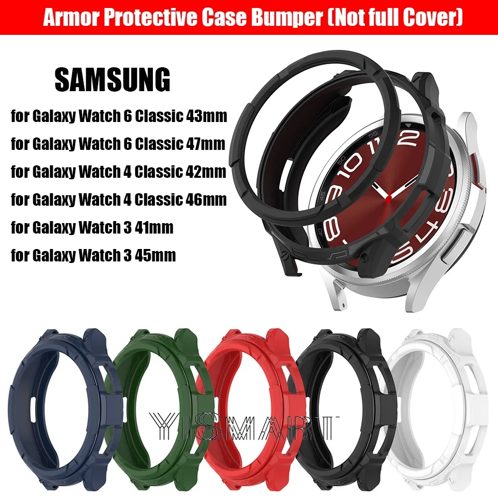 ฝาครอบเกราะสำหรับ Samsung Galaxy WATCH 6เคสป้องกัน TPU 43มม. 47มม. สำหรับ Galaxy Watch 3 4 CLASSIC 42มม. 46มม. 41มม. 45มม.
