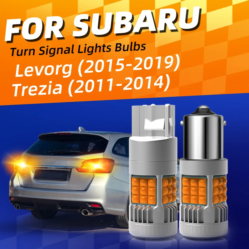 2pcs LED Turn Signal Lights Bulbs Front/Rear Blinker Direction Indicator Amber For Subaru Levorg Trezia 2011 2014 2015 2017 2019