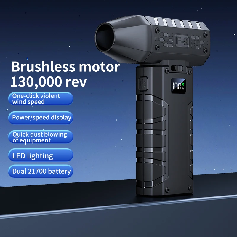 

Жестокий вентилятор 130000 об/мин, мощный воздуходувка, пылесос, зарядка сильного ветра, 58 м/с, бесщеточный турбоструйный вентилятор, сухой 2025