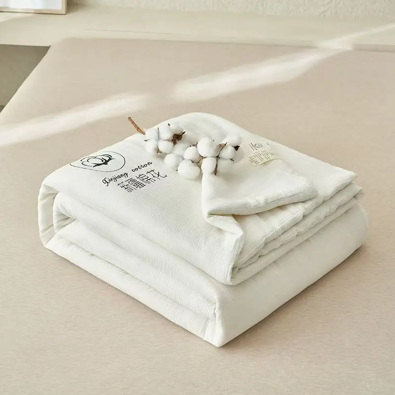 

Summer Blanket Cotton Quilt White Thin Comforter Twin Queen Size Duvet For Children Single And Double Bedding Bedspread Washable