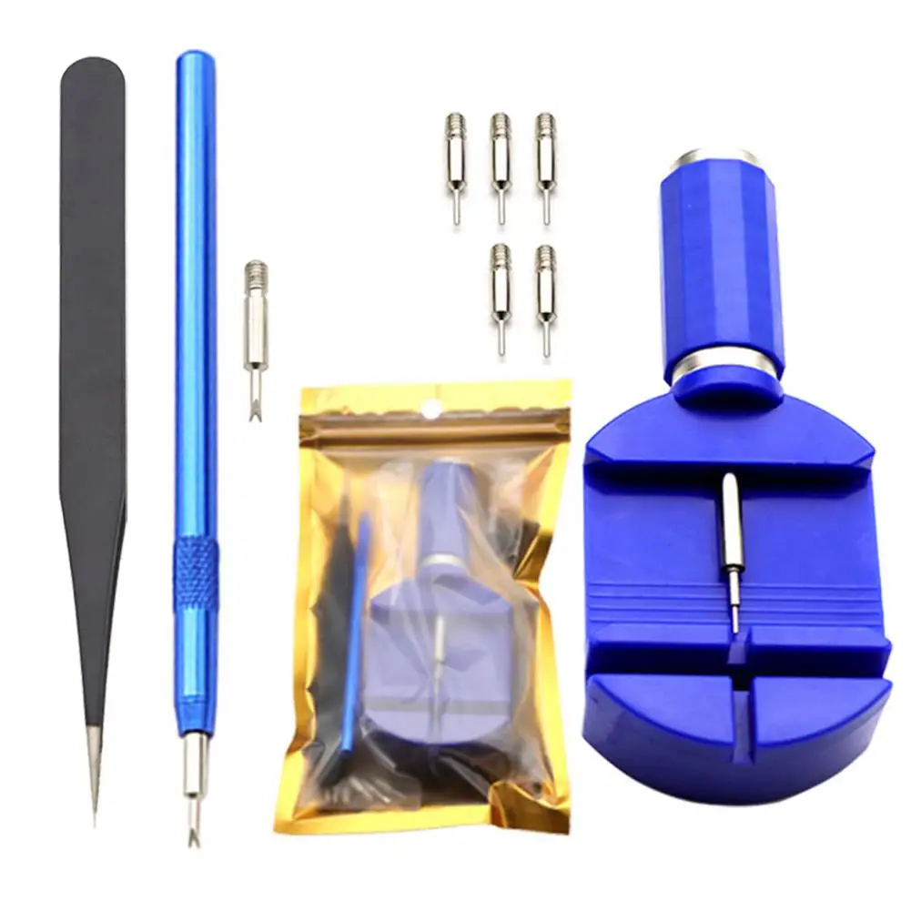9 In 1 Professional Watch Repair Tool Kit Band Link Remover Spring Bar Tool Set Tweezers Pin Strap Adjuster Watchmaker Tools