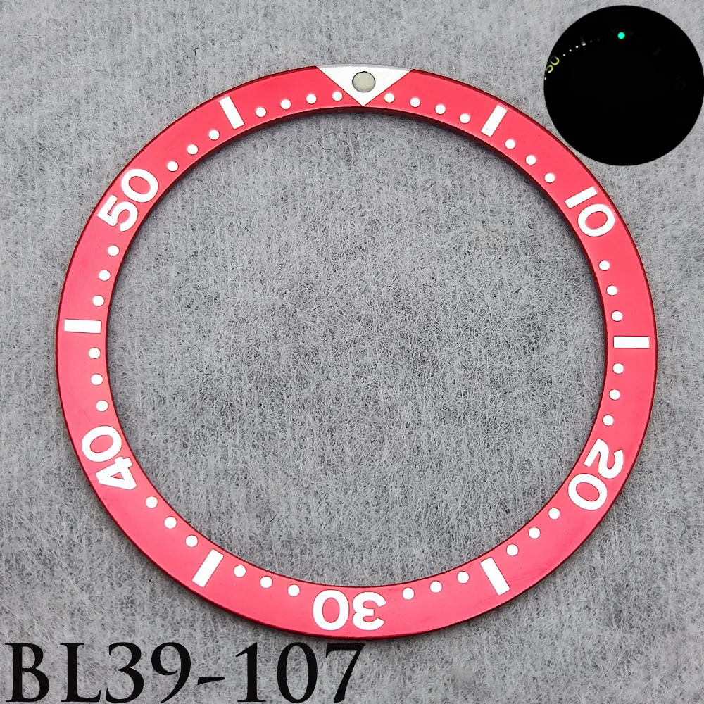 Men's Watch 39mm * 32.3mm Flat Aluminum Inlay Replacement Watch Inlay Ring Luminous Watch Accessories Inlay Replacement Parts
