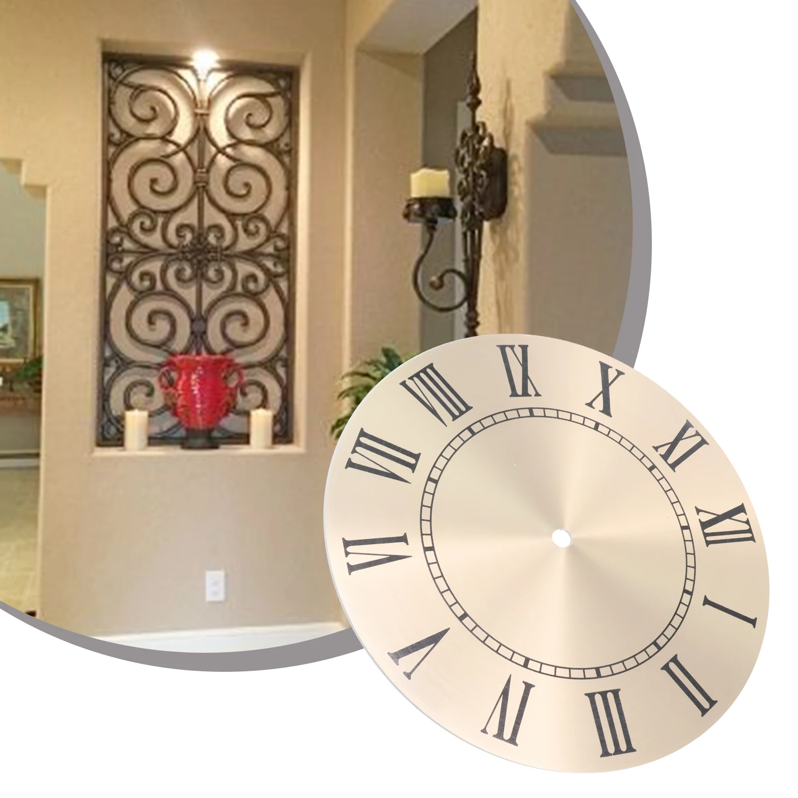 Aluminium Wall Clock For Dial Face Replacement 9.5 Inch 243mm with Roman Numeral for Quartz Clock Repair and Decoration