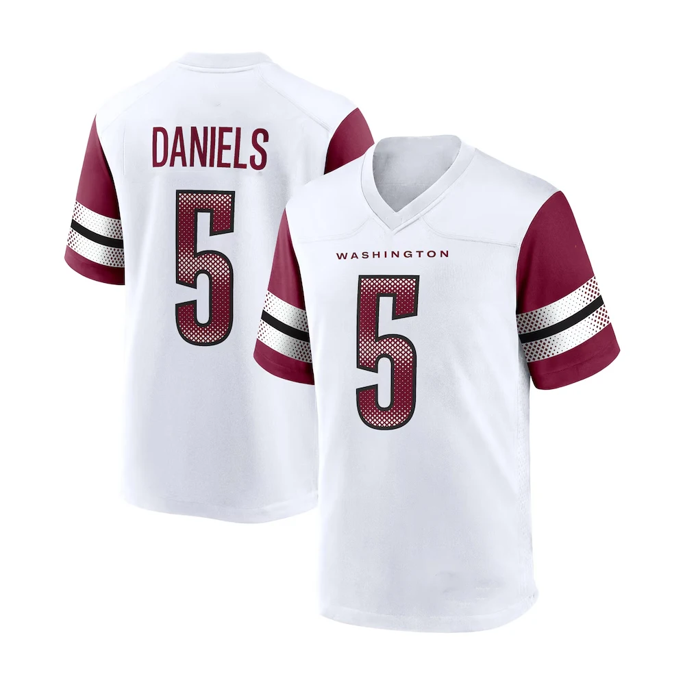 2024 Commanders de los hombres Jayden Daniels Rugby Jersey Nunber 5 juventud niños transpirable de secado rápido uniforme de fútbol al aire libre