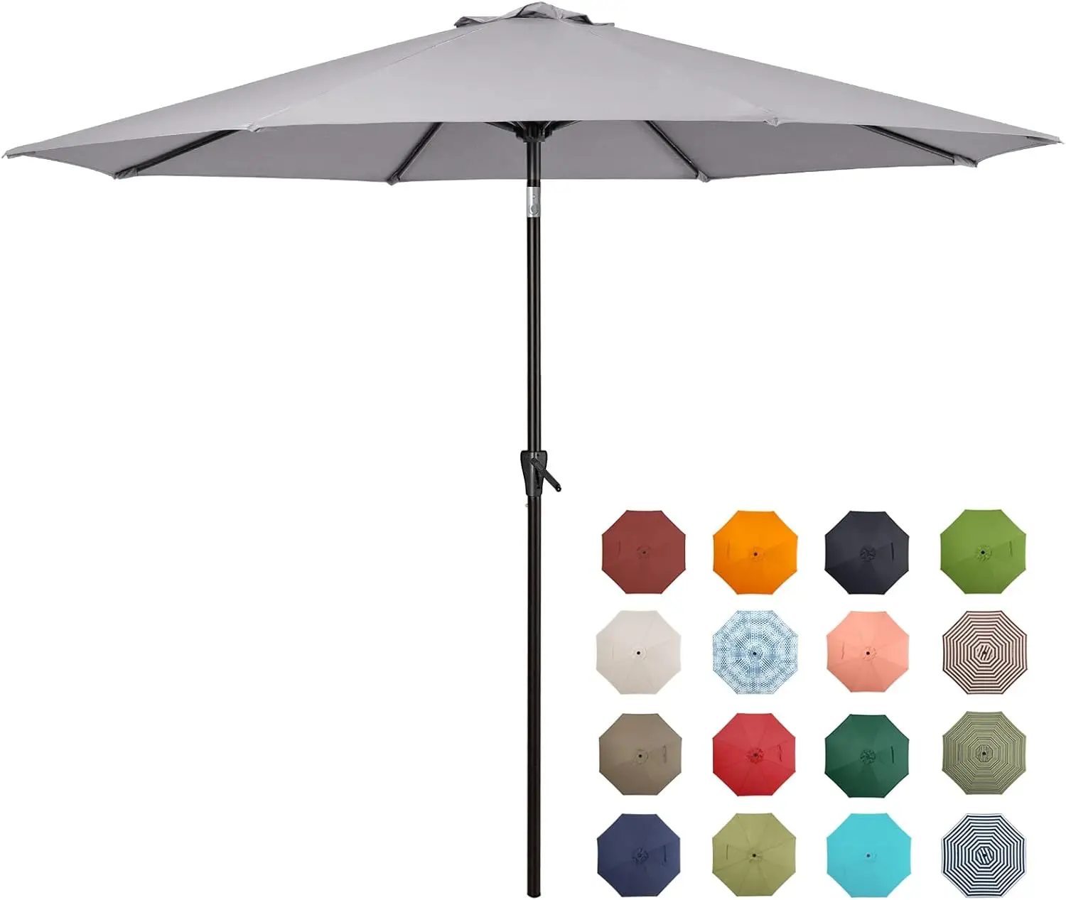 10ftOutdoor Table Umbrella with Push Button Tilt and Crank,Large Sun Umbrella with Sturdy Pole&Fade resistant canopy.Easy to se-