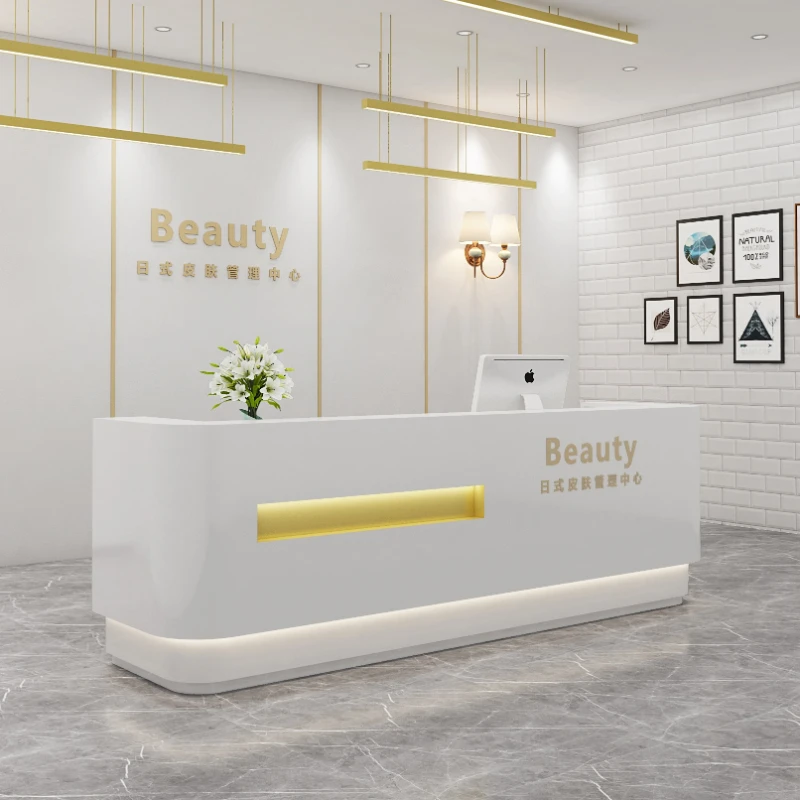 Simple hair salon Atmosphere Reception Desks skin management Reception Desks clothing manicure Office Furniture receptie ZY40JDT