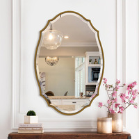 Retro Wall Mounted Bathroom Decorative Mirror French Light Luxury Bathroom Mirrors Hotel Home Furnishings Espejos De Baño