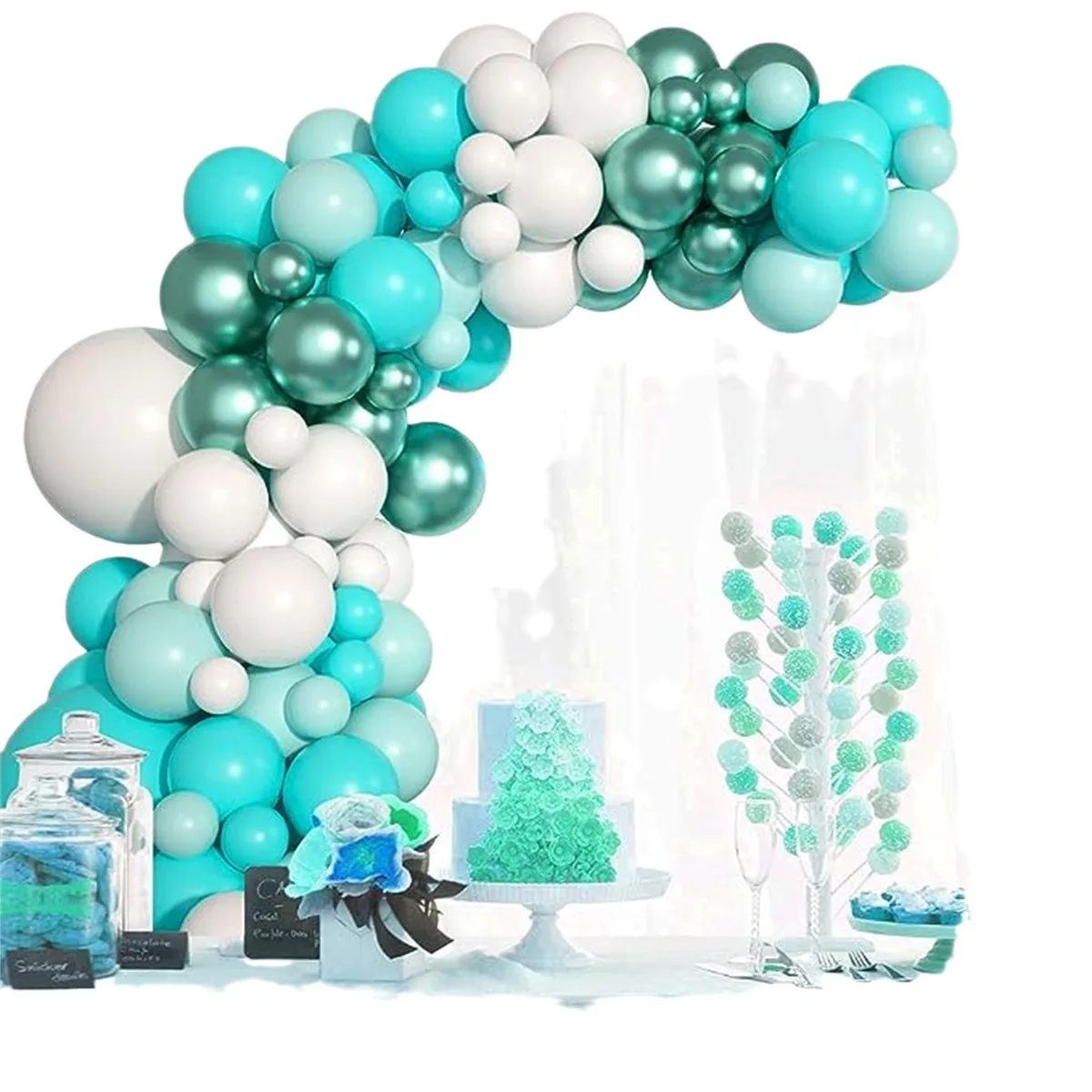 Blue Balloon Garland Arch Kit Happy Birthday Party Decorations Confetti Balloon  Wedding Decor Balloon