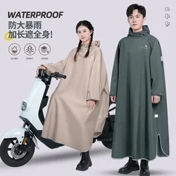 Thickened Oversized Single Riding Poncho Large Body Raincoat Hooded Motorcycle Rider Raincoat for Women and Men