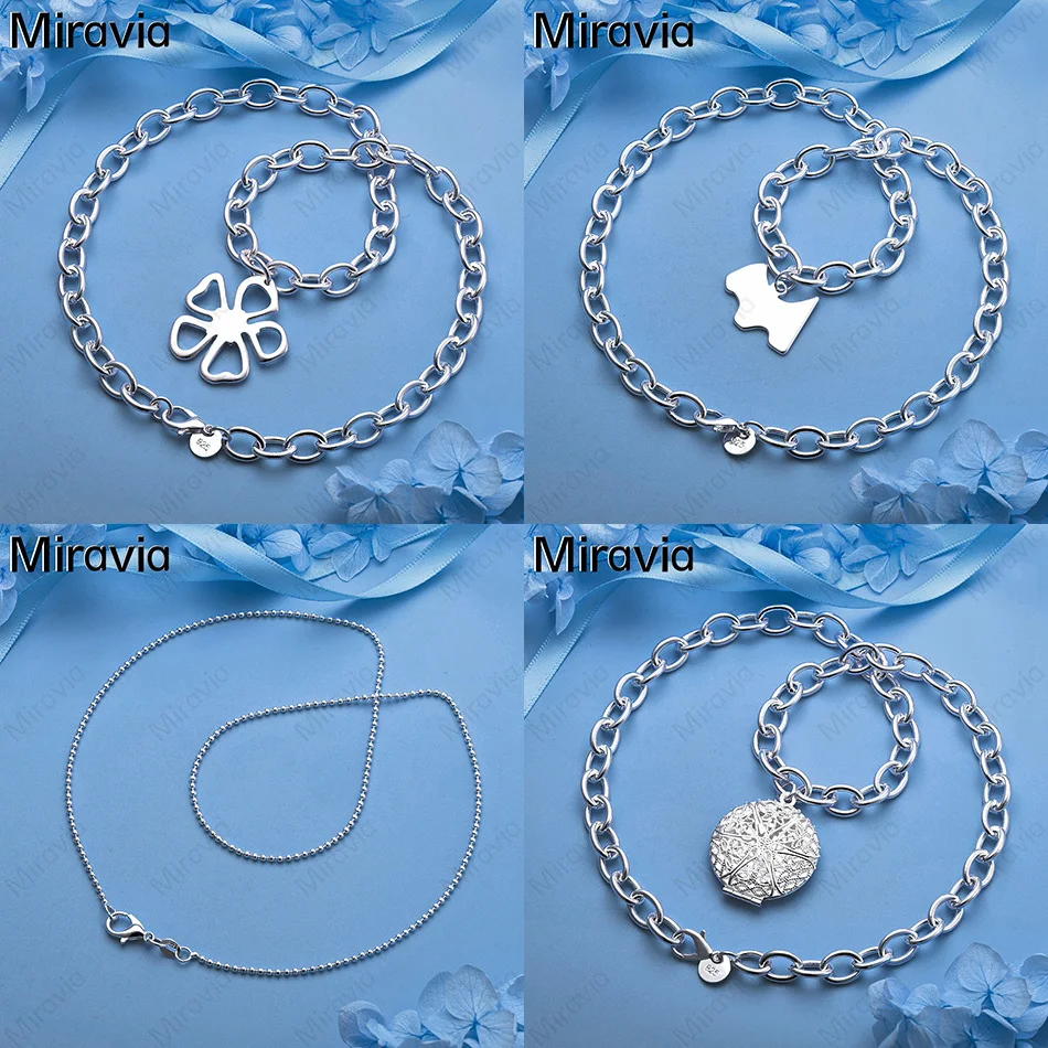 

Miravia 925 Sterling Silver Dog Tag Pendant Necklace Women's Accessories Temperament Gift Jewelry